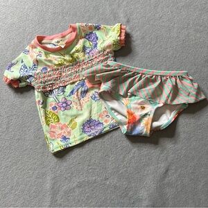 Matilda Jane Swimsuit Girls 18-24 Mo 2-Pieces Floral Ruffle Boho Fairycore